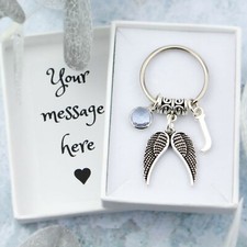 Angel Wing Keyring, Personalised Gift, Sympathy Gifts, Spiritual Gift, Guardian