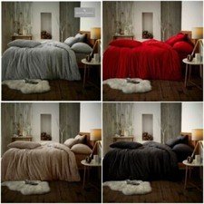 Teddy Bear Fleece Duvet Cover Quilt Soft Cosy Bedding Set & Pillowcases All size