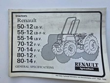 RENAULT 50-12 TO 80-14  TRACTOR TECHNICAL GENERAL SPECIFICATION MANUAL