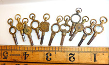 Antique Pocket Watch Fob Winding Keys Bundle x11 inc Old Advertising Mixed Sizes