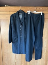 Pied a Terre Women’s Tonic Dark Blue Suit. Long Jkt & Straight Trs. Size 14. 