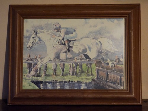 Framed watercolour print race - framed,
