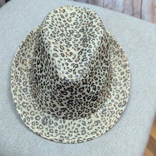 Leopard Print Fedora Hat Nwt New