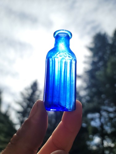 Old miniature blue ounce - old,