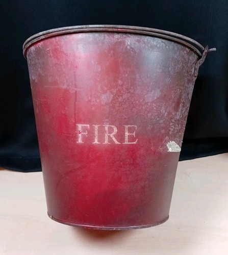 Vintage red fire bucket - vintage,