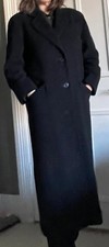 Jaegar Camal Hair Long Black Overcoat Size 10/12/14 Worn Few Times  