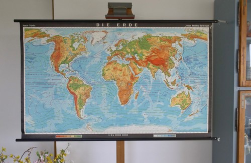 Vintage school wall map the - |,