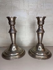 Pair Vintage Candleholders Authentic Tarnish and Patina Very Good Condition
