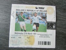 England v Republic Ireland 1991 European Fixture at Wembley VIP Seat Ticket