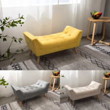Chenille Chaise Lounge Stool Sofa Window Hallway Seat Bench Large Bed End Chair