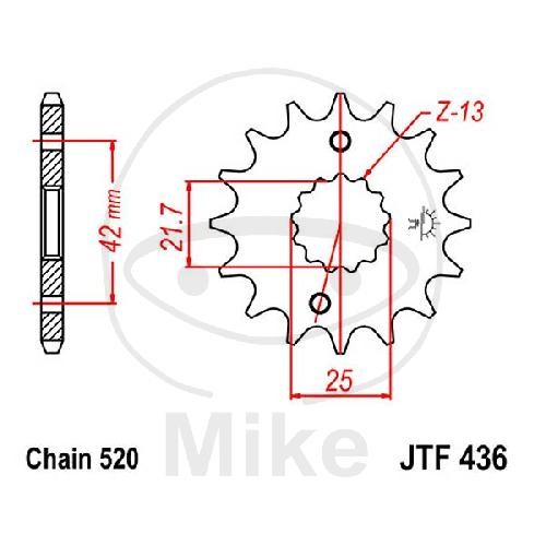 Pinion tooth pitch 520 - 13, for