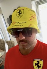 Lewis Hamilton 2025 Ferrari helmet Inspired Bucket hat (UK stock, fast shipping)