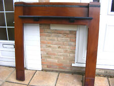 Rare Art Deco period  Fire Surround-Dark wood-Black Inlay-Black Shelf-original-