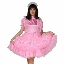 Lockable Sissy Maid Pink Satin