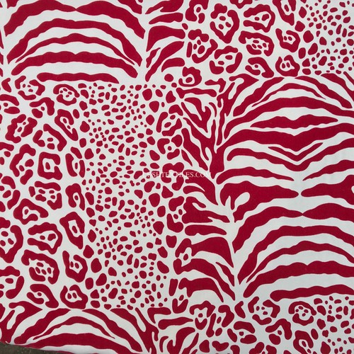 Safari red velvet flock cotton - safari,