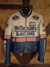 Rothmans racing leather biker jacket XL Honda Renault F1 vintage retro