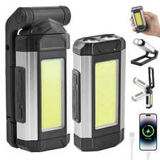 USB-Rechargeable LED COB Work Light Inspection Hand Torch Flashlight Magnetic ⭐