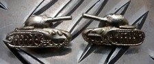 Russian USSR CCCP Red Army Tank Division Collar Soviet Pin Badges - NEW