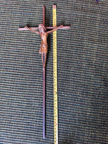 Vintage brass crucifix - vintage, wall