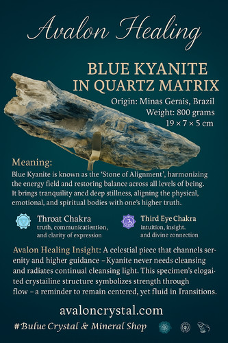 Blue kyanite quartz matrix - blue,