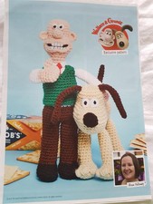 ALISON HOLLOWAY WALLACE & GROMIT CUTE TOY CROCHET PATTERN SEE DESCRIPTION GOOD