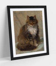 HENRIETTE RONNER KNIP, THE MAINE COON -FRAMED ART POSTER PIC PRINT 4 SIZES