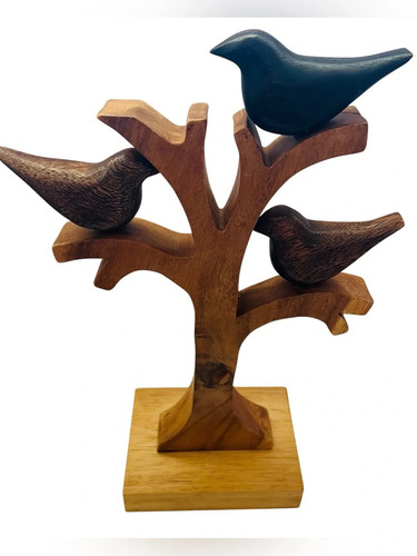 Handcrafted wooden tree with - handcrafted,