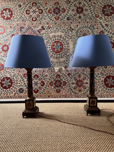 Stunning pair blue silk - of,