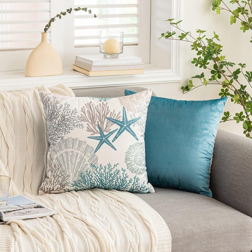Nautical coastal throw pillow - throw,