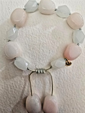 LOLA ROSE BEAUTIFUL VERY PALE PINK & BLUE QUARTZ GEMSTONE BRACELET - NWOT