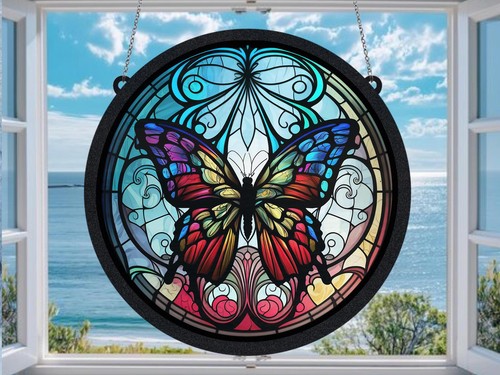 Rainbow butterfly suncatcher - butterfly,