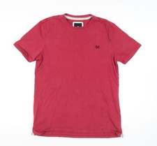 Crew Clothing Men's Red Cotton Logo T-Shirt - Size S