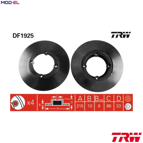 Brake disc df1925 - df1925, for