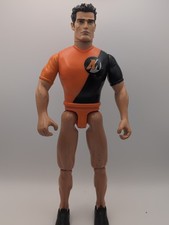 2001 Hasbro 12" Action Man Action Figure black hair shoes orange shirt