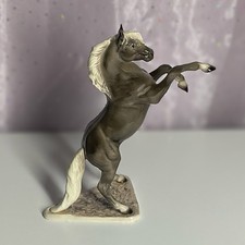 Hagen Renaker King Cortez Rearing Mustang DW Reissue Ceramic Horse Charcoal Grey