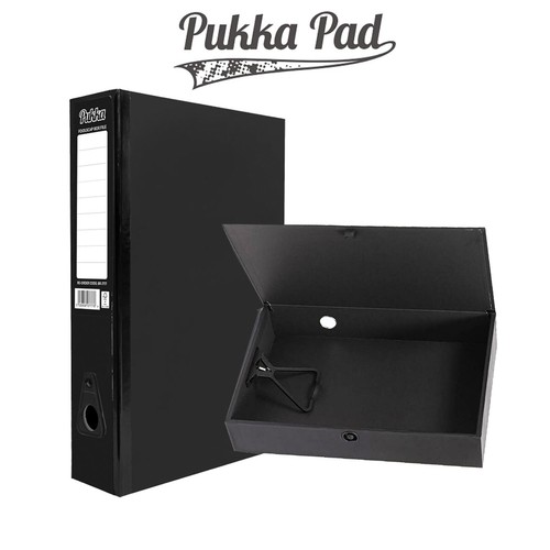 Strong foolscap black box file - black,