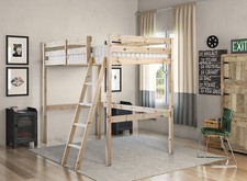 Loft Bunkbed Double 4ft 6 solid pine High Sleeper bunk bed - HEAVY DUTY (EB64)