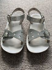 Saltwater Sandals UK Size 9 Silver Sweetheart In Very Good Used Condition
