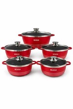Red 5 Piece Ceramic Die-Cast