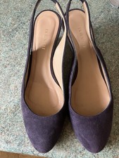 L K Bennett Deep Purple Wedge Heeled Shoes 40