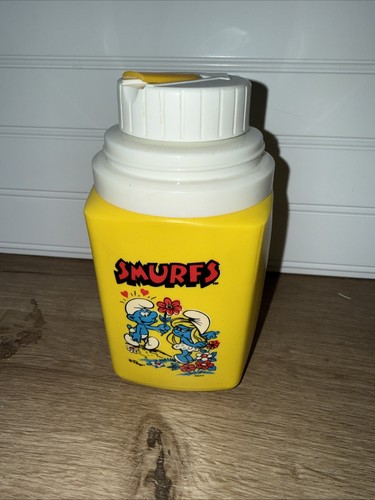 1980s smurfs thermos for lunch - 1980s,