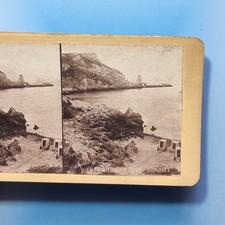 Torquay Stereoview 3D C1895 Victorian Bathing Machines In Ansteys Cove Devon