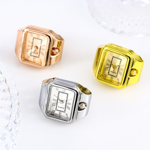 Minimalist square ring watch - ring,