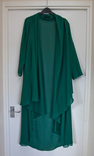 Green chiffon long - , waterfall