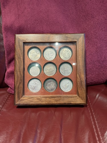Coin case wood and glass - case,,