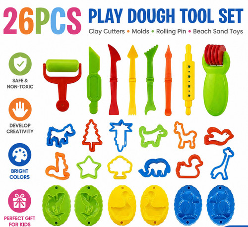 Kids play dough tool - set, 26pcs