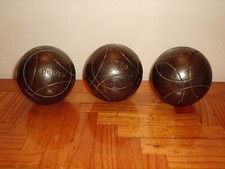 OLD SET OF 3 OBUT MATCH 110 PETANQUE COMPETITION BOULE 75mm DIAMETER, 700g