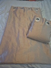 Modern faux silk thermal lined used eyelet curtains 53x86 in mocha set 1