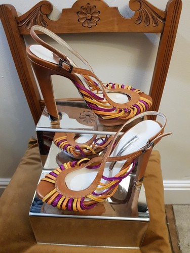 Tan leather high heel - leather,