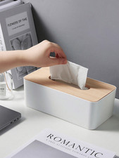 Table Wooden Tissue Box Storage Case Cover Holder Napkin Paper Boxes Decoration.